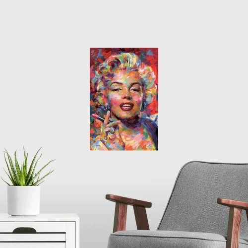 Miniatura 3 de CANVAS ON DEMAND Vinilo decorativo de Marilyn Monroe, obra de arte musical