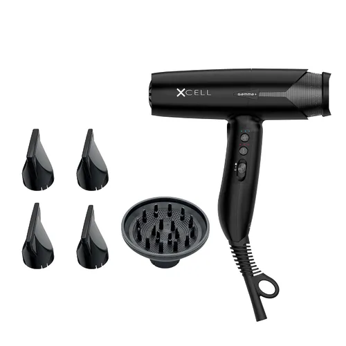 Miniatura 6 de GAMMA+ XCell Professional Ultra-Lightweight Hair Dryer Digital Motor Ionic Technology Whisper Quiet 12 Heat/Speeds Negro mate
