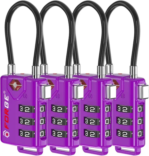 Miniatura 17 de Cerraduras para equipaje con cable aprobadas por la TSA, combinación reajustable con cuerpo de aleación, Moderno