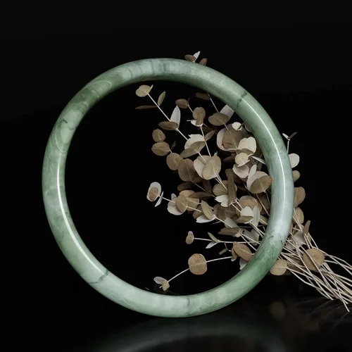 Miniatura 4 de NAHARO Pulsera de jade natural para mujer, estilo chino retro, de jade verde natural, con caja de regalo