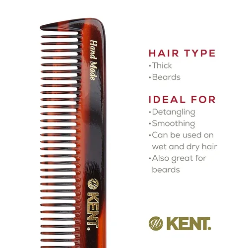Miniatura 6 de Kent R5T - Peine desenredante de dientes anchos, peine de dientes anchos para tocador, barba para cabello grueso, rizado, ondulado, peines