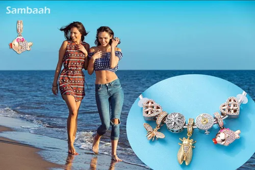 Miniatura 5 de Abalorios de oro rosa de plata esterlina para pulseras estilo Pandora - Cumpleañoscorazónala de ángelplumaestrella