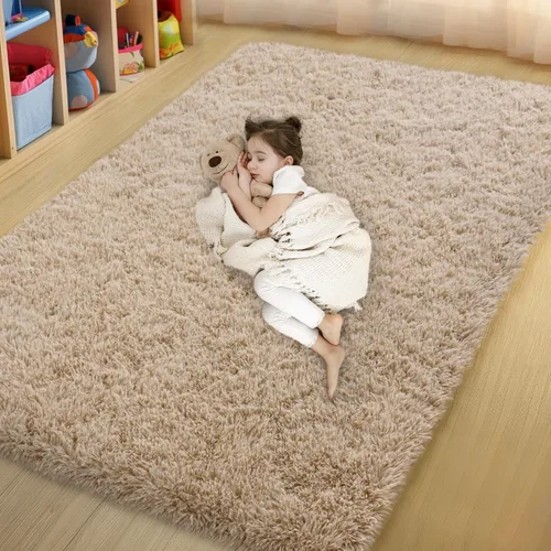 Miniatura 55 de qulint Alfombras de área de 5 x 7 pies para sala de estar, alfombra suave y esponjosa para dormitorio, alfombra de habitación de niños grandes, Gris