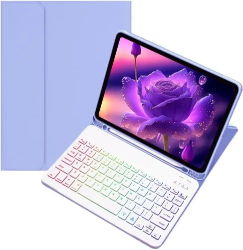 Miniatura 10 de kaidisen Funda con teclado retroiluminado colorido para Galaxy Tab S6 Lite de 10.4 pulgadas con teclado magnético desmontable Bluetooth RGB