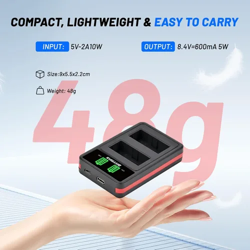 Miniatura 7 de Batmax Paquete de 2 baterías NB-10L de alta capacidad (1300 mAh) + cargador USB dual LED para batería Canon NB-10L; cámaras digitales Canon