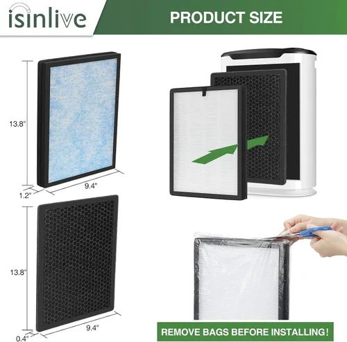 Miniatura 9 de Filtro Air Max de 8 litros compatible con Okaysou Airmax 8L Purificador de aire Fuerte Eficiencia 3 en 1 Sistema de filtración HEPA con Ultrafiltro