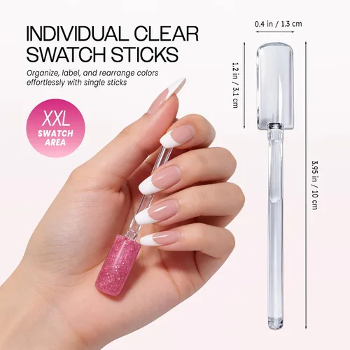 Miniatura 2 de Beauticom - Palillos transparentes para uñas (cantidad: 100 piezas)