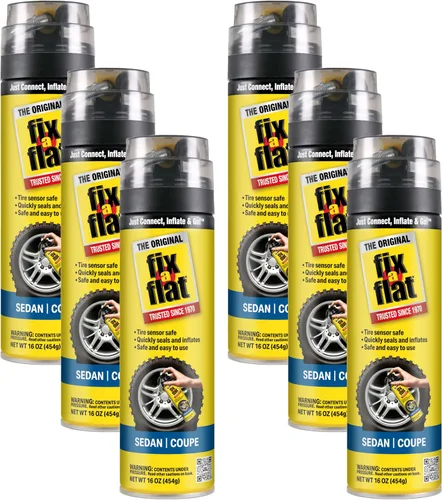 Miniatura 8 de Fix-a-Flat S60410 - Reparación e inflador de neumáticos planos de emergencia en aerosol, para neumáticos compactos, fórmula ecológica, ajuste