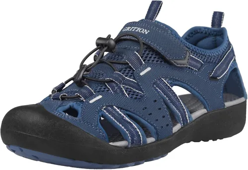 GRITION Sandalias de senderismo para hombre, para verano, playa, puntera cerrada, impermeables, cómodas, de pescador, aventuras, deporte, atletismo,