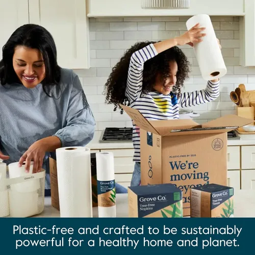 Miniatura 6 de Grove Co. Toallas de papel de bambú, sin árboles y toallas de papel de cocina sostenibles, fuertes y absorbentes, con hojas seleccionadas
