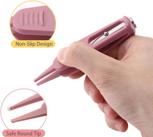 Miniatura 3 de Pinzas de limpieza de nariz para bebés con luz LED, cabeza redonda, segura y eficaz, cuidado del clip, herramienta de limpieza de oreja, nariz