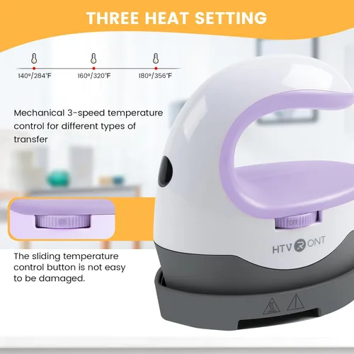Miniatura 2 de HTVRONT Máquina de Prensa de Calor Mini, Pequeña Máquina de Prensa de Calor Portátil para Camisetas, Sombreros, Proyectos de Transferencia de Calor