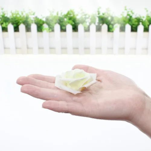 Miniatura 5 de 100 flores artificiales de 2 pulgadas, cabeza de rosa falsa de espuma a granel para decoración del hogar, decoración de boda, despedida de soltera