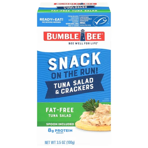 Miniatura 21 de Bumble Bee Snack On The Run - Kit de ensalada de atún original con galletas saladas, paquete de bocadillos de proteína listo para comer, 8g