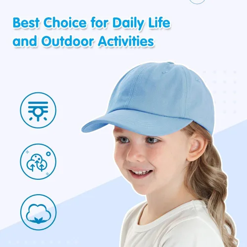 Miniatura 6 de Peecabe Gorra de béisbol para niños pequeños, unisex, de algodón, ajustable, para bebés, niños, gorra de béisbol para niñas de 1 a 5 años