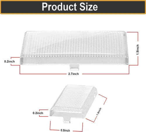 Miniatura 5 de Cubiertas de luz de cúpula de mapa para techo interior, repuesto de lente transparente compatible con K1500 K2500 C1500 C2500 1988-2000, Chevy