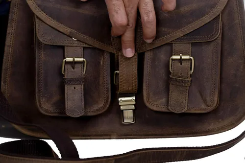 Miniatura 3 de Bolso KPL para mujer, de 14 pulgadas, de piel, bolso para colgar al hombro o cruzado, bolso para chica, bolso de viaje, de piel auténtica