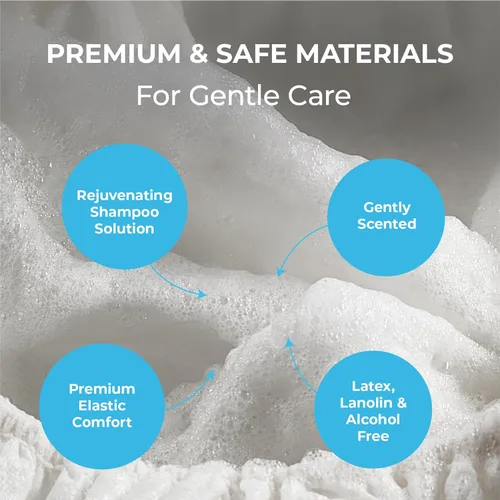 Miniatura 5 de Scrubzz Caps de Champú Sin Enjuague para Pacientes Ancianos y Postrados, Caps de Champú Libres de Enjuague para Después de Cirugía y Estancias