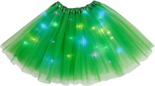 Miniatura 8 de Faldas de tutú LED para mujer, falda de tul con capas para baile de ballet, faldas iluminadas para disfraz de fiesta