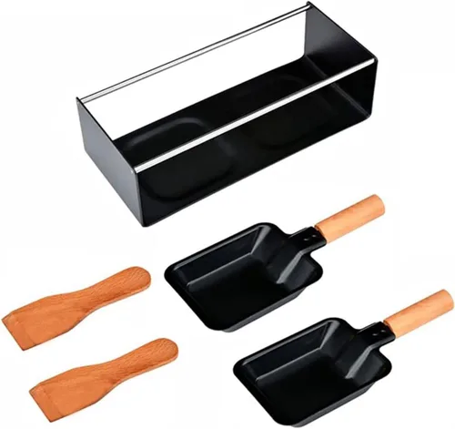 Miniatura 9 de RoseFlower Mini juego de raclette de queso, sartén portátil para fundir queso a la luz de las velas, parrilla de raclette antiadherente, derretidor