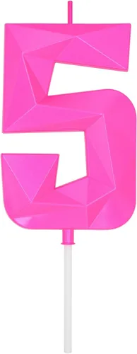Miniatura 331 de DERVENTA Velas de cumpleaños con números grandes, 3D, color rosa, 3.7 pulgadas, decoración para tartas de fiesta, 1 pieza (número 3 rosa)
