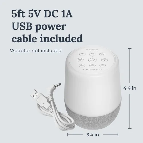 Miniatura 8 de Yogasleep Máquina de sonido de ruido blanco dúo y luz nocturna, 30 sonidos naturales, altavoz inalámbrico Bluetooth para viajes, privacidad