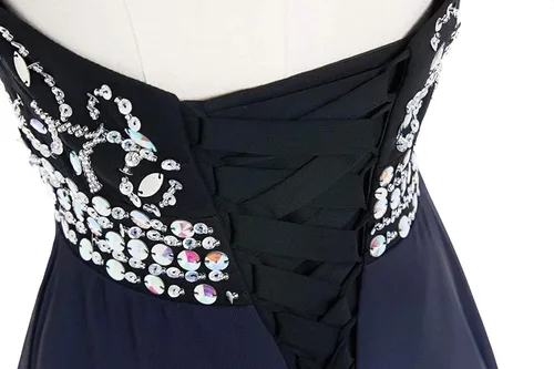Miniatura 5 de LEJY Vestido corto de graduación con cuentas halter, para mujer, de graduación, 2019