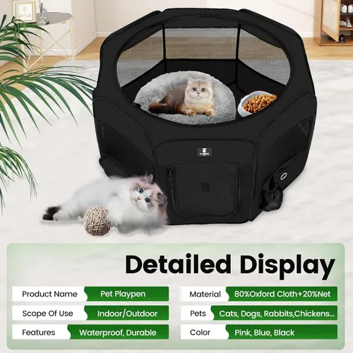 Miniatura 3 de X-ZONE PET Corralito para Perros Portátil Corrales de Juego para Mascotas para Cachorros, Gatos, Conejos, Pollitos, Tienda de Juego de Ejercicio