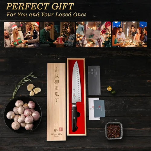 Miniatura 8 de Cuchillo de chef profesional, cuchillo de chef japonés hecho a mano de 9.5 pulgadas para cocina eficiente, cuchillo gyuto de acero de aleación