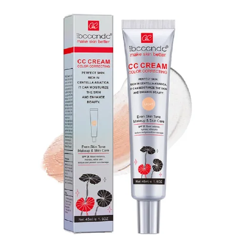 Crema CC correctora de color con SPF 25, base de cobertura completa, suero hidratante, refina la textura de la piel, evita daños solares (ligero,