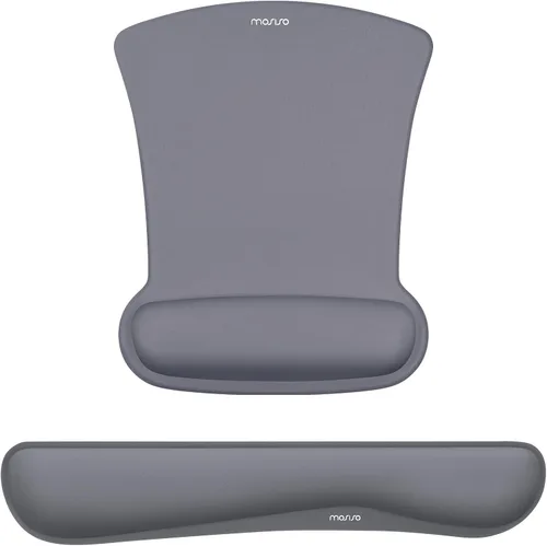 Miniatura 12 de MOSISO Juego de Reposamuñecas para Teclado y Mouse, Alfombrilla Ergonómica con Base Antideslizante para Alivio del Dolor en Casa/Oficina y Escritura