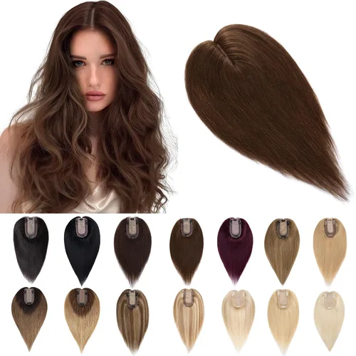 Miniatura 28 de SEGO Extensiones de Cabello para Mujeres Cabello Humano Real Con Flequillo, Base de Seda de 7 * 13CM (2.8 x 5.1 pulgadas) Cabello Humano Remy 100%
