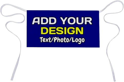 Miniatura 7 de Delantal de cintura personalizado con 3 bolsillos para añadir foto, texto, logotipo, nombre, camarera