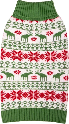 Miniatura 10 de KYEESE - Suéter de Navidad para perros con diseño de renos para perros pequeños, ropa a cuadros de búfalo rojo con agujero para la correa para días