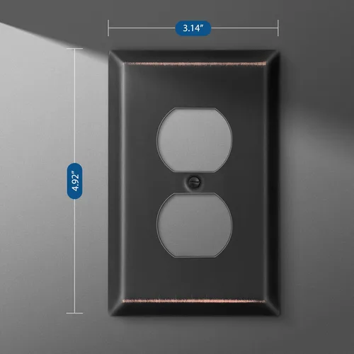 Miniatura 6 de DEWENWILS Placa de pared de salida dúplex, placas de pared de metal para toma de corriente, cubierta de interruptor de bronce envejecido, paquete