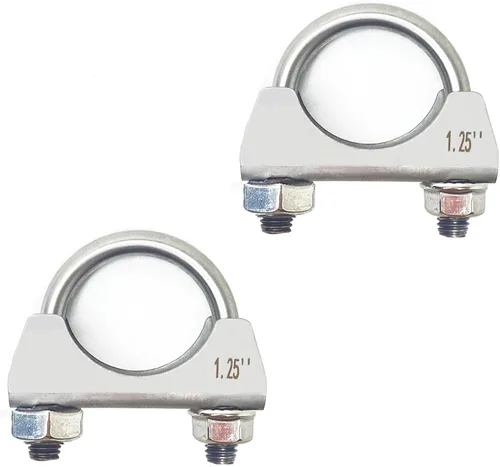 Abrazadera de escape de acero inoxidable 304 con pernos en U de 1.25 pulgadas, abrazaderas de tubo de 1.25 pulgadas de ancho, abrazadera de escape