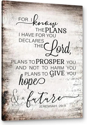 Miniatura 14 de PHAMTE Jeremías 29 11 - Arte de pared de Jeremías cristiano 29:11 For I Know The Plans I Have For You, arte de pared, versículo bíblico con texto