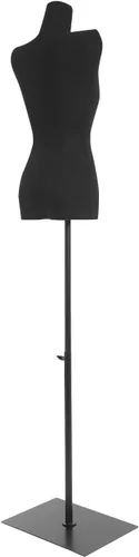 Miniatura 6 de Maniquí femenino con forma de torso, 51.18-70.87 pulgadas, maniquí de costura ajustable en altura con soporte de metal, cuerpo de maniquí