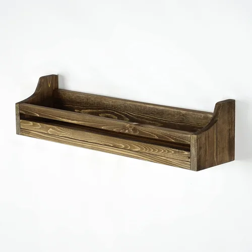 Miniatura 6 de Svenion Estante de madera para tarros de especias, estante flotante de repisa, estante organizador de gabinete de cocina (cereza)