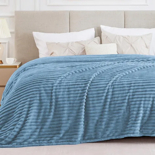 Miniatura 45 de BEDELITE Manta de forro polar para sofá, 10.58 oz/m², suave y cálida, manta acuática esponjosa, manta decorativa y de regalo para mujeres, hombres