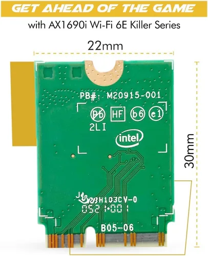 Miniatura 2 de Serie Killer para Intel AX1690i WiFi 6E Adaptador de juegos Actualización de AX411 Tarjeta WiFi CNVio2 M.2 WiFi de alta velocidad de 3.0 Gbps
