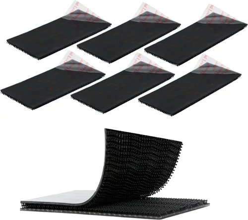 Miniatura 17 de 3M SJ3550 1 x 2 pulgadas, 10 unidades de cierre resellable negro resistente cinta entrelazada en forma de hongo cinta de montaje de gancho adhesivo