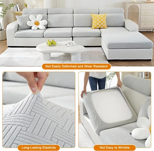 Miniatura 5 de Fundas de cojín para sofá, fundas de sofá mágicas, fundas lavables y elásticas para asientos modulares y en forma de L, protectores de muebles