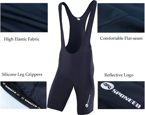 Miniatura 5 de sponeed Pantalones cortos de ciclismo para hombre, con relleno transpirable, UPF 50+