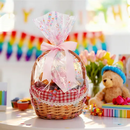 Miniatura 3 de JOYIT Rollo de celofán de feliz cumpleaños de 100 pies de largo x 35 pulgadas de ancho, rollo de celofán transparente de 3 mil de grosor, bolsas