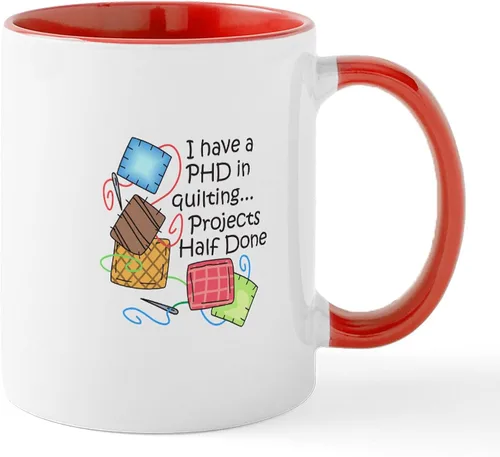 Miniatura 28 de CafePress Knitting Phd (Projects Half D Mug 11 oz (11.0 fl oz) Taza de café de cerámica