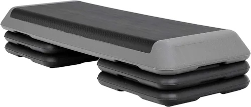 Miniatura 8 de Escalón aeróbico ajustable para entrenamiento, plataforma de ejercicios con 4 elevadores, superficie antideslizante para entrenamiento de gimnasio