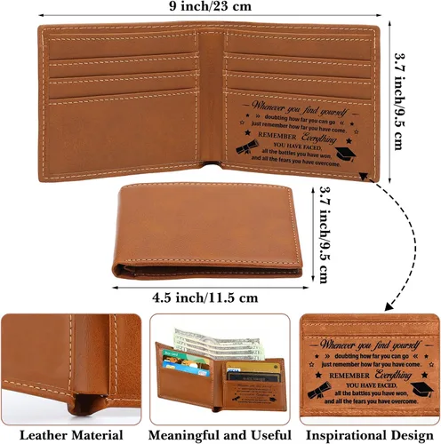 Miniatura 2 de Treela Juego de regalo de agradecimiento inspirador de cuero, cartera, llavero, regalo de agradecimiento para profesores, estudiantes, amigos
