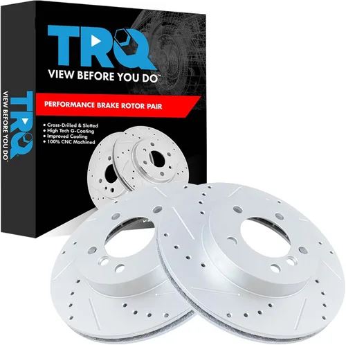 Miniatura 110 de TRQ Juego de rotores de freno de rendimiento trasero con revestimiento G premium compatible con Mazda 6 2014-2021