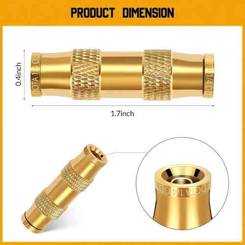 Miniatura 3 de Therwen 8 piezas de accesorios de presión para conectar accesorios de línea de freno de 3/8 pulgadas y 1/4 pulgadas, accesorios de aire neumáticos